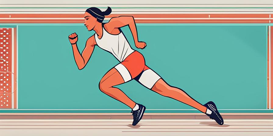 Atleta corriendo hacia cinta de meta infinita de citas motivacionales