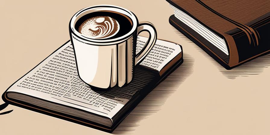 Taza de café sobre un libro abierto