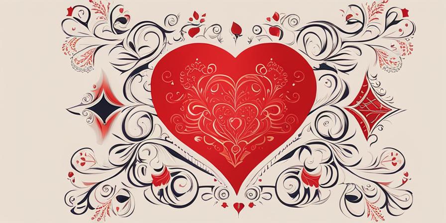Corazón rojo con palabras de amor