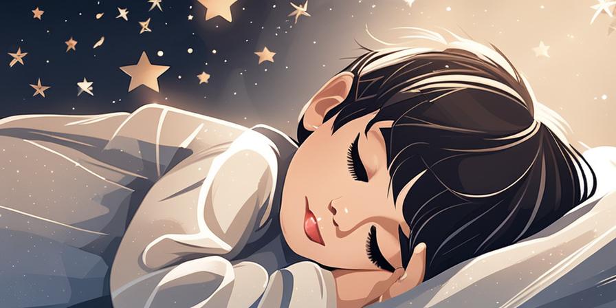 Niño durmiendo bajo un manto de estrellas