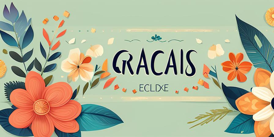 Texto alternativo: Imagen de agradecimiento con palabras 'Gracias', rodeada de flores y colores vibrantes
