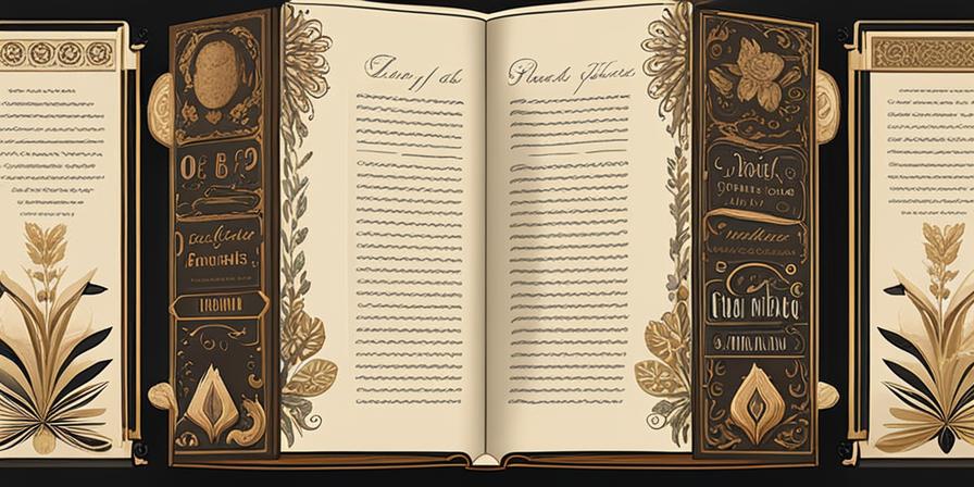 Libro antiguo con proverbios grabados en sus páginas