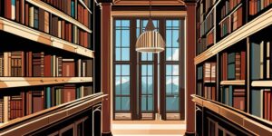 Libros de filosofía y moralidad en una biblioteca