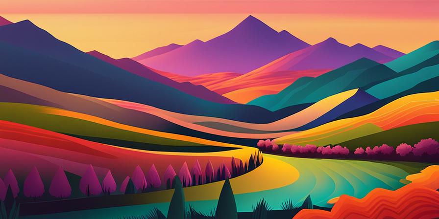 Montaña al amanecer con colores vibrantes