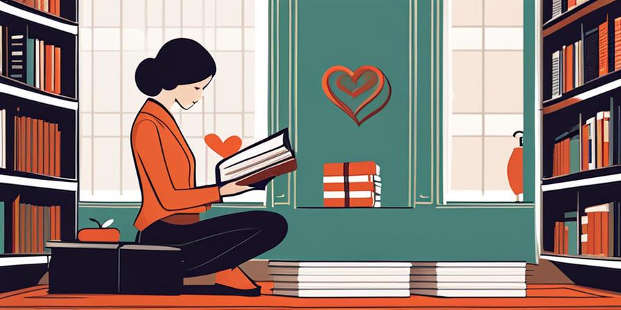 Persona disfrutando de la lectura de un libro de amor