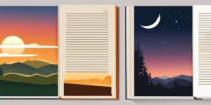 Libro abierto con puesta de sol