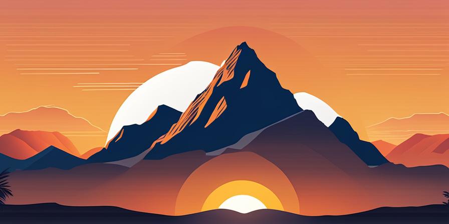 Puesta de sol sobre montañas escarpadas